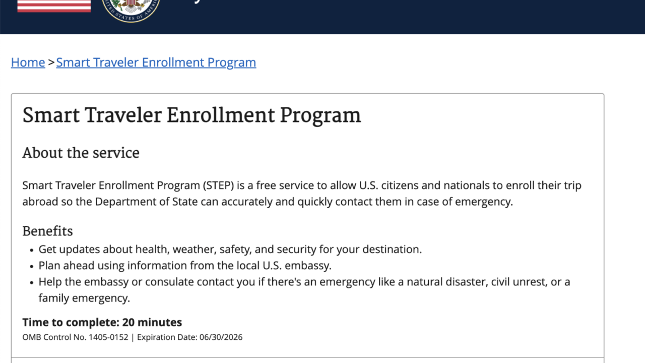 How the State Department’s Smart Traveler Enrollment Program could help you on your next trip abroad